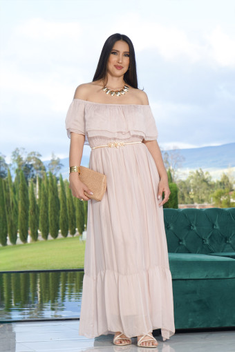 VESTIDO SEDA ROSADO