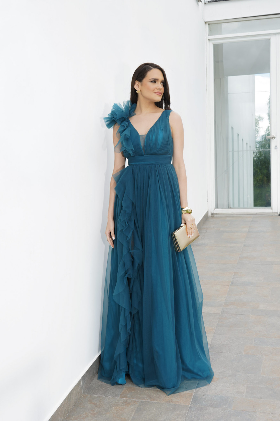 VESTIDO SERENA AZUL TURQUESA