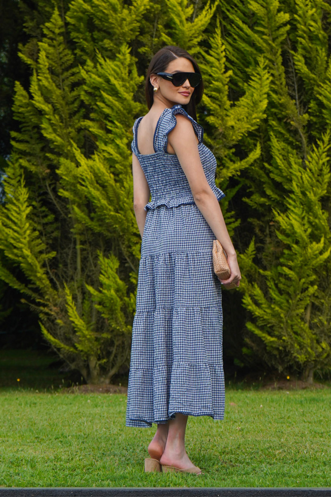 VESTIDO CUADROS VICHY AZUL
