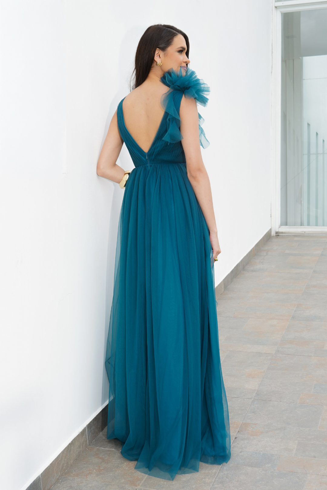 VESTIDO SERENA AZUL TURQUESA