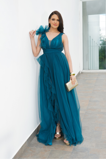 VESTIDO SERENA AZUL TURQUESA