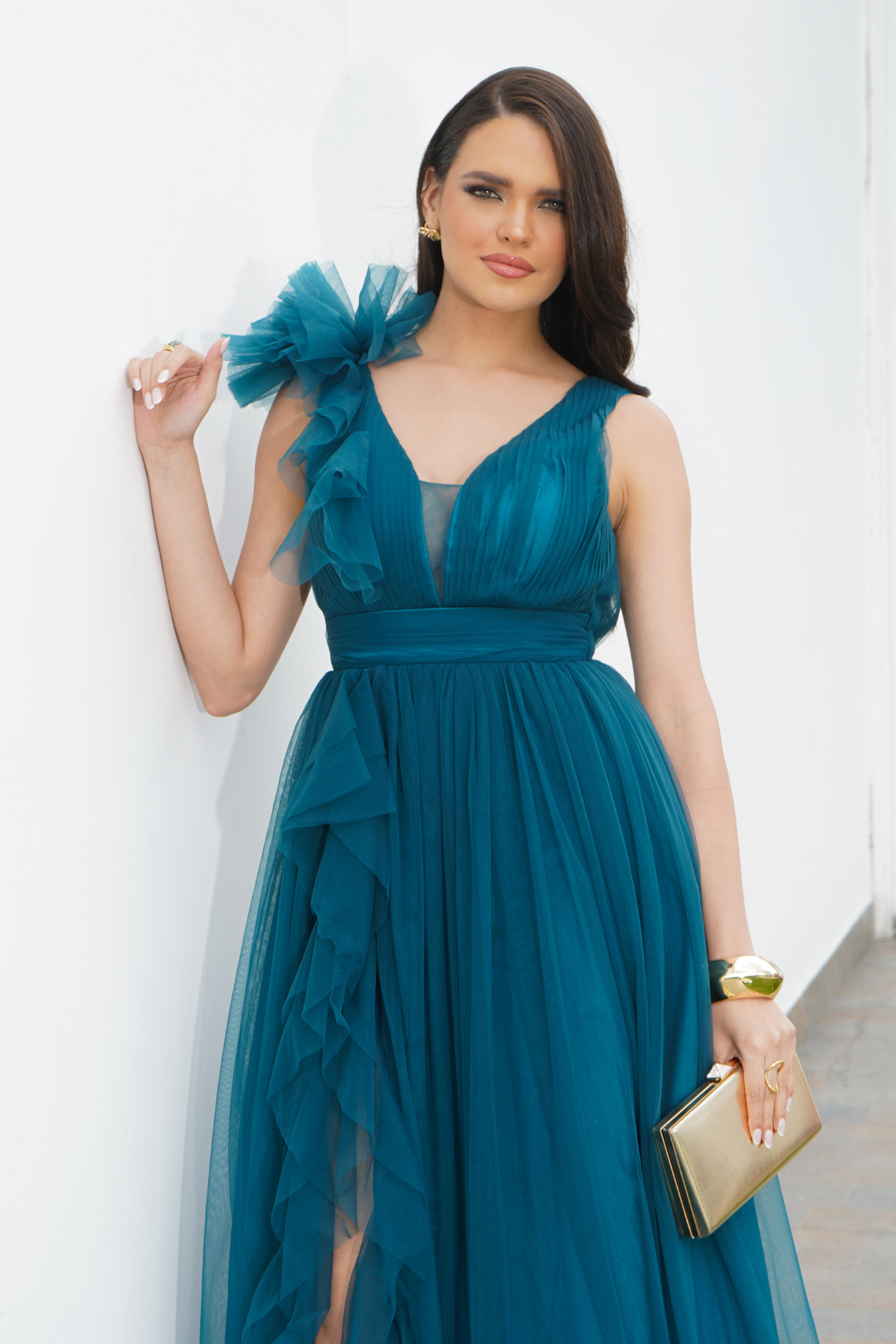VESTIDO SERENA AZUL TURQUESA