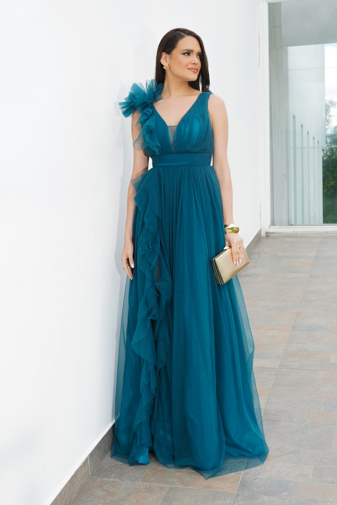 VESTIDO SERENA AZUL TURQUESA