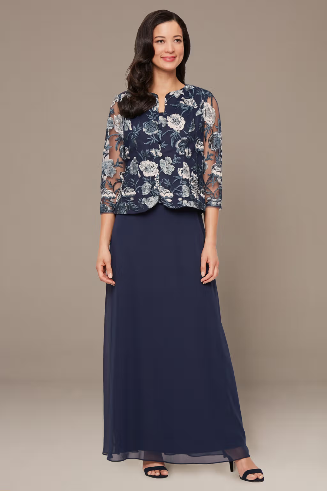 VESTIDO DE 2 PIEZAS AZUL FLOREADO