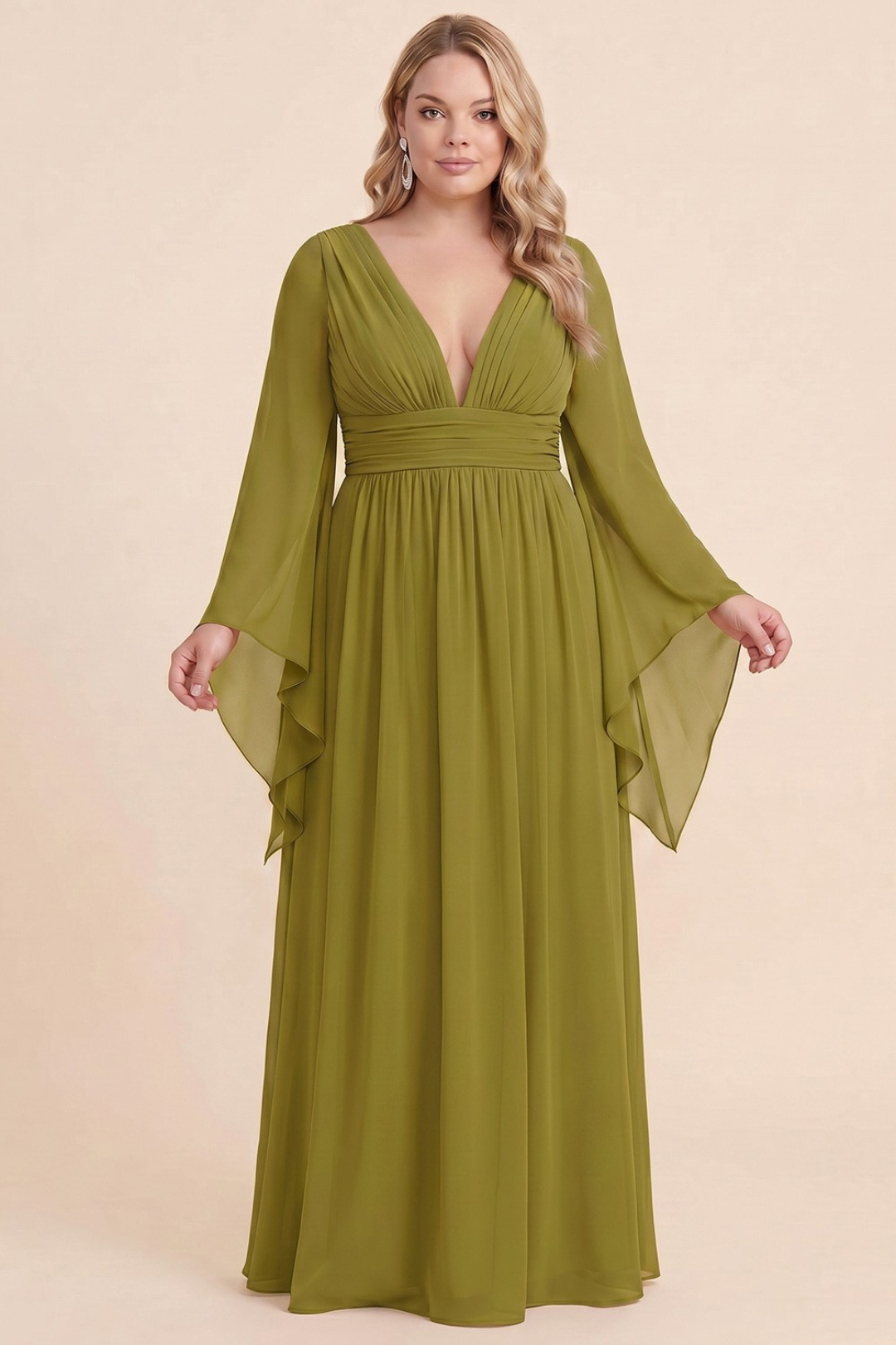VESTIDO ALANIS VERDE-OLIVA PLUS