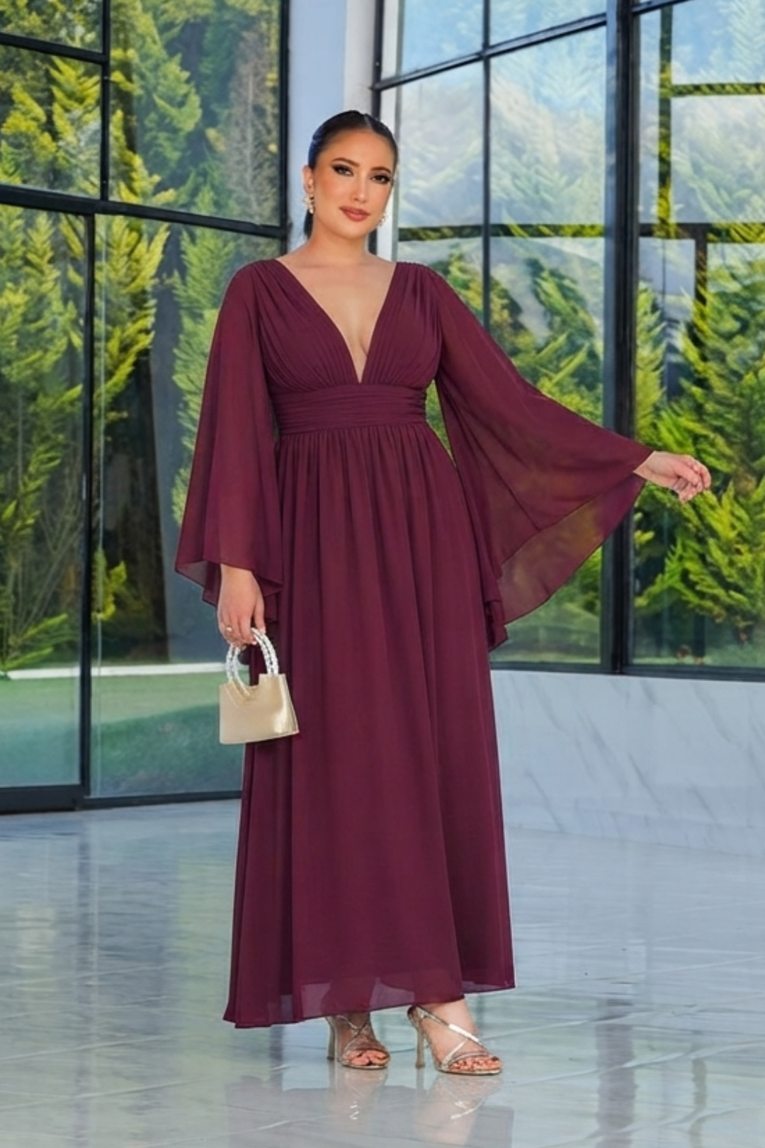 VESTIDO ALANIS VINO PLUS