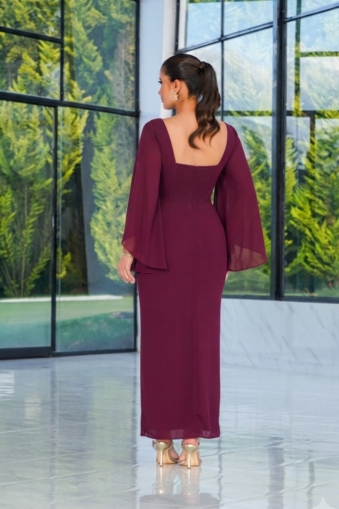 VESTIDO ALANIS VINO PLUS