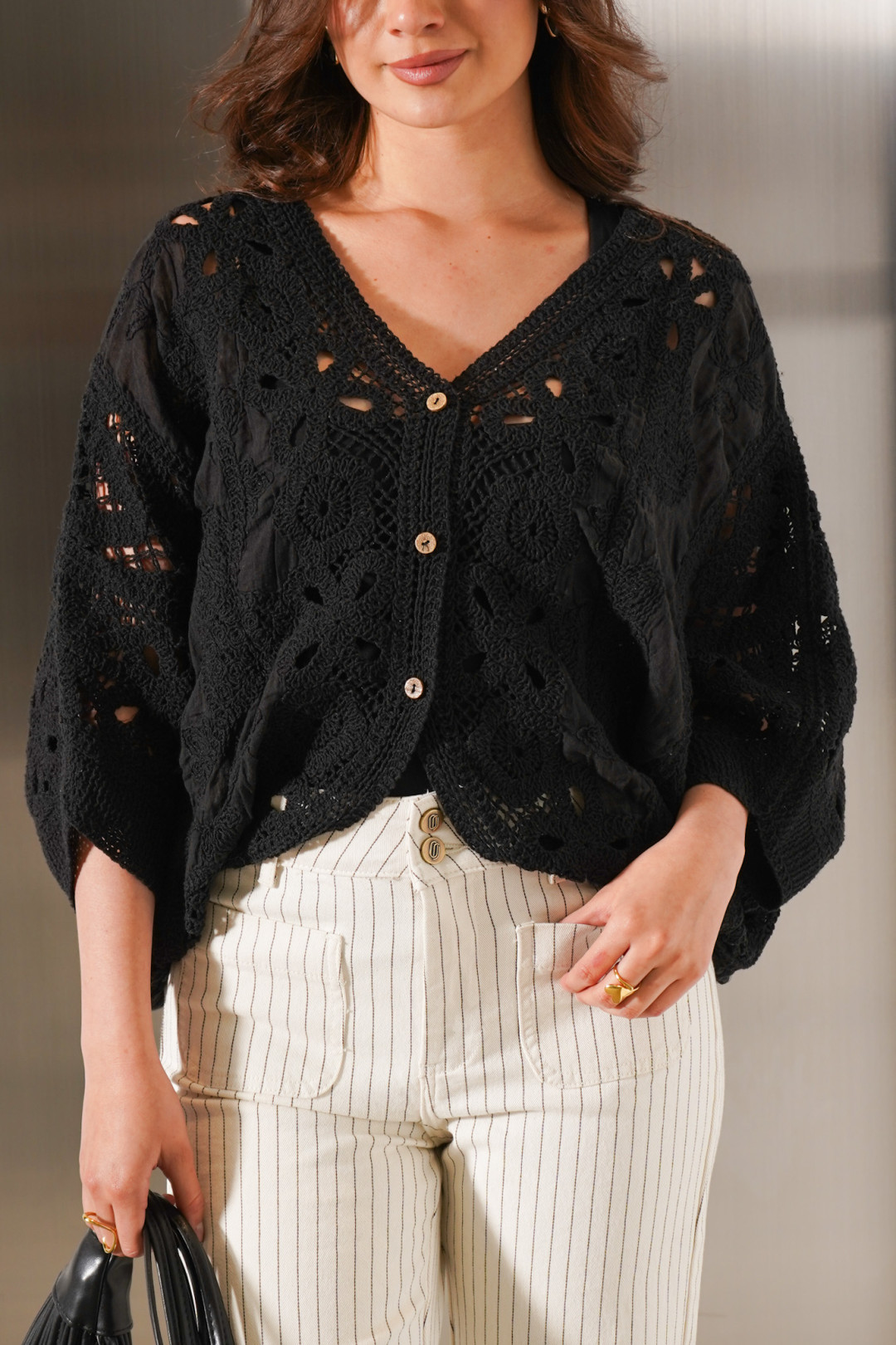 TOP-CARDIGAN ELISA NEGRO