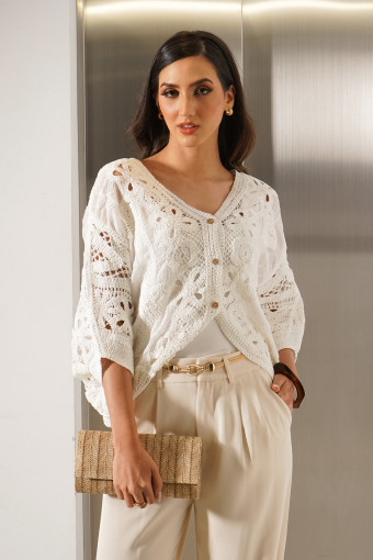 TOP-CARDIGAN ELISA BLANCO