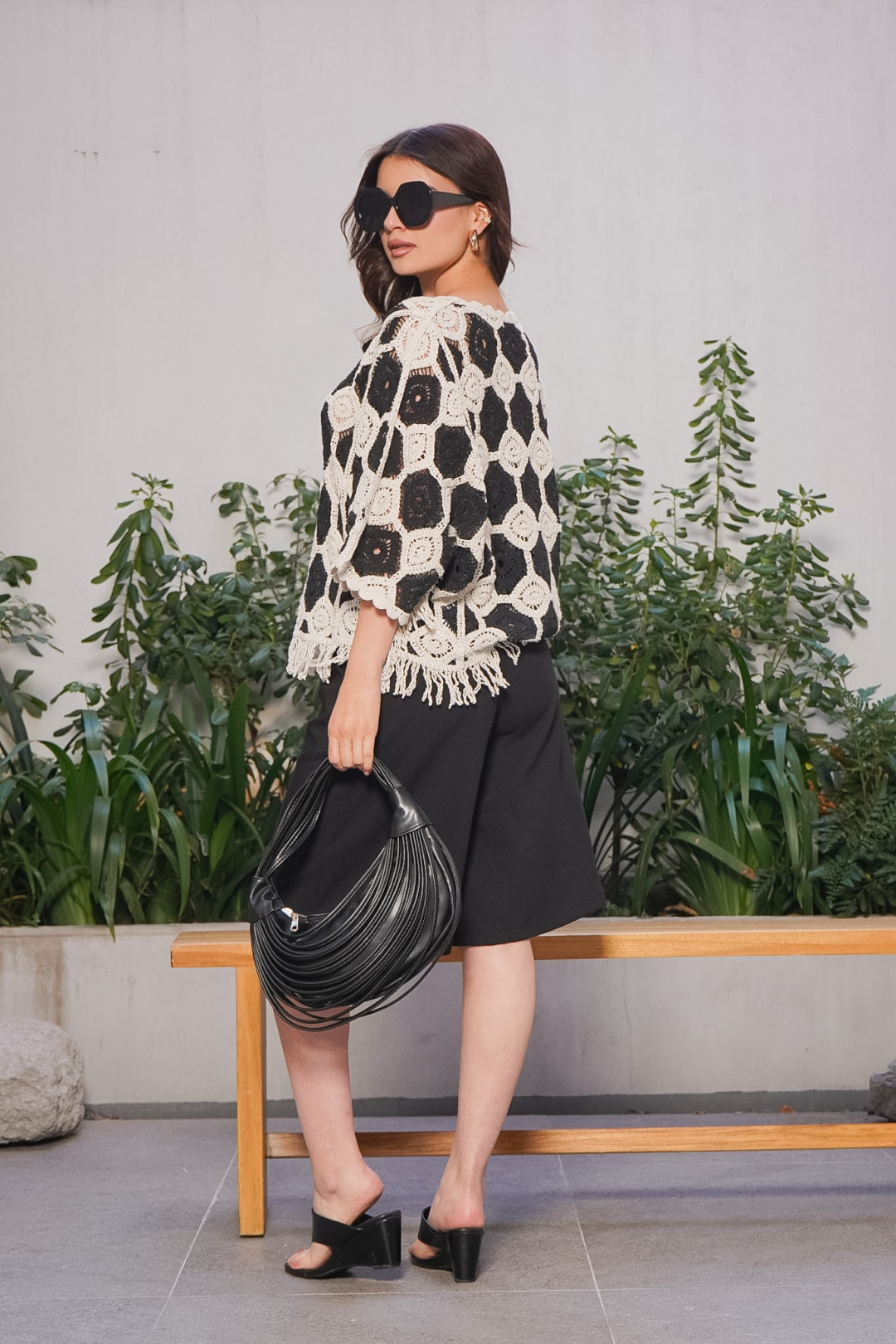 PONCHO-BLUSON DE CROCHET