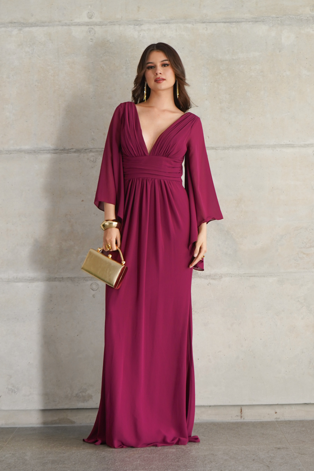 VESTIDO ALANIS VINO
