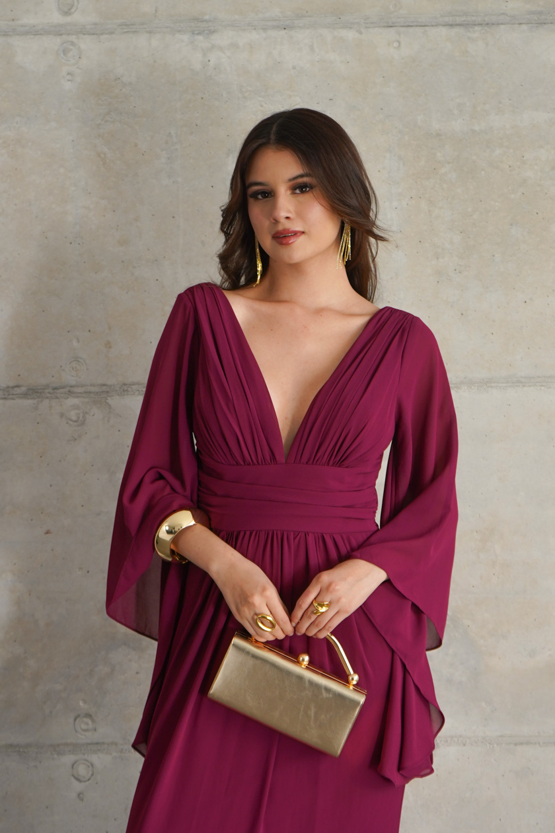 VESTIDO ALANIS VINO