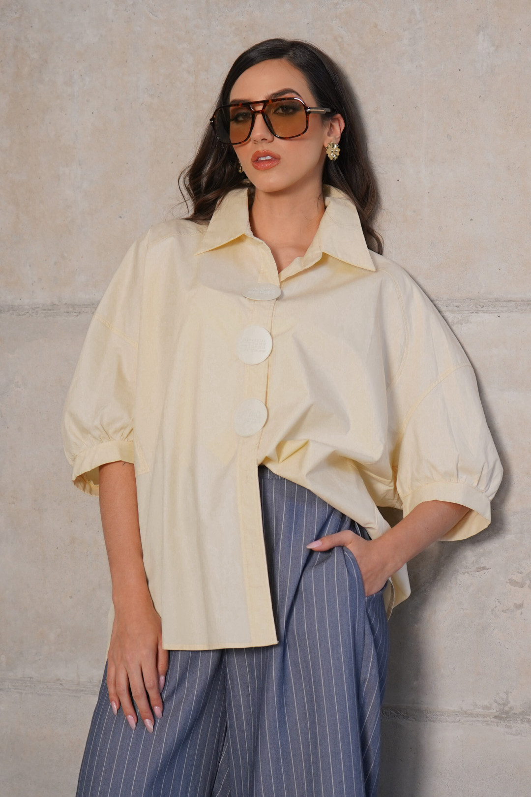 CAMISA OVERSIZE LISETTE AMARILLA