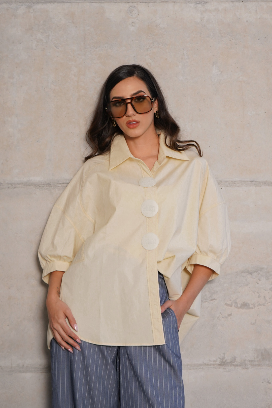 CAMISA OVERSIZE LISETTE AMARILLA
