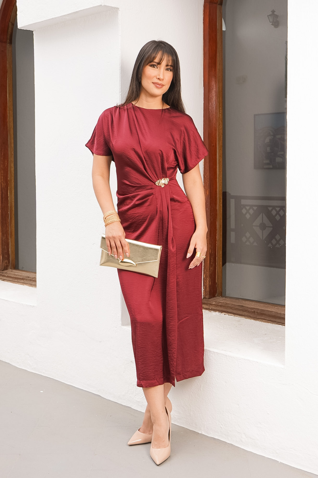 VESTIDO MARLENE BURGUNDY