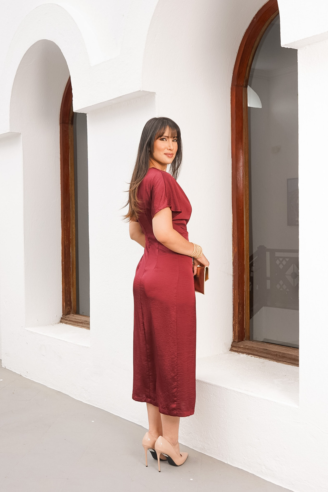 VESTIDO MARLENE BURGUNDY