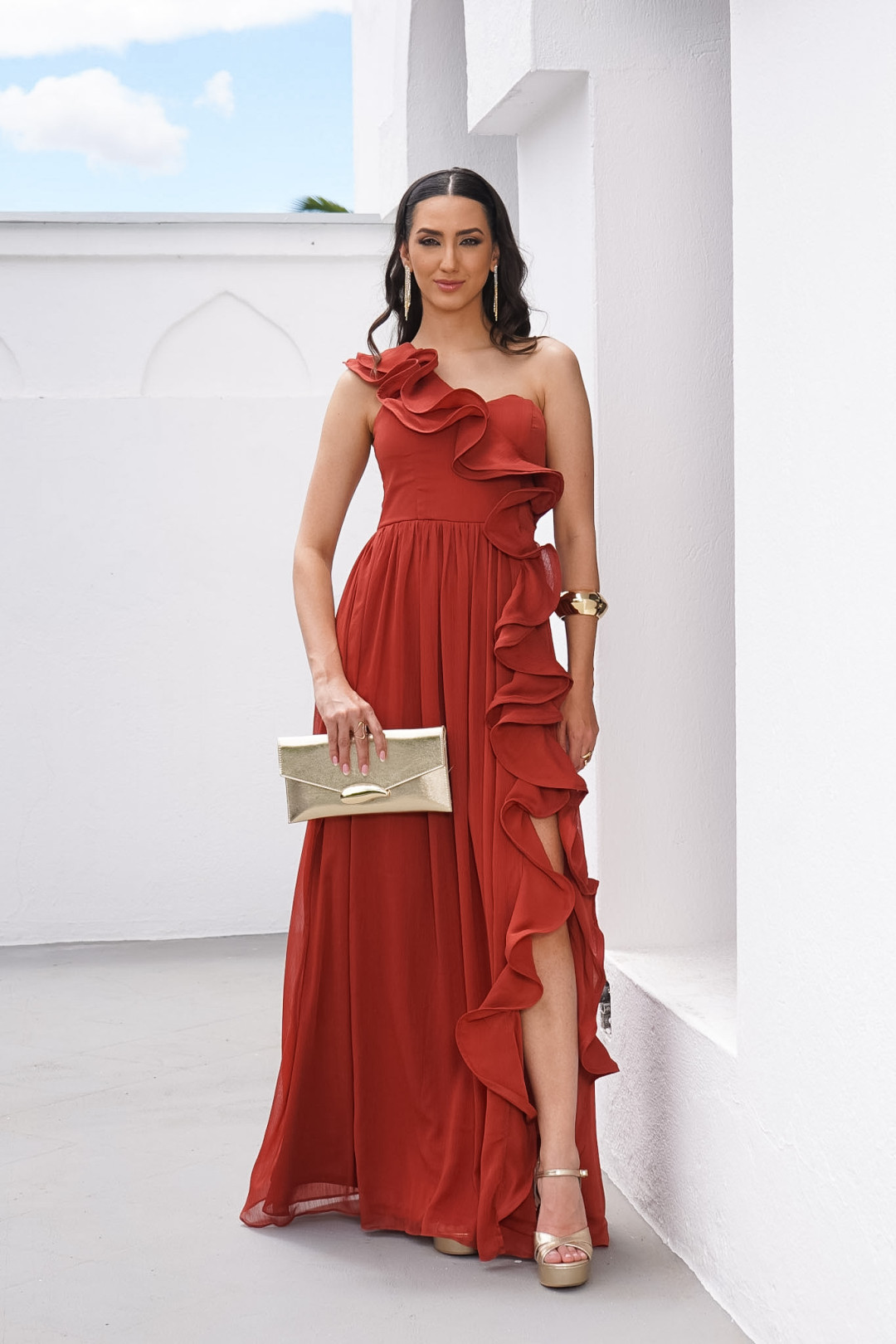 VESTIDO ANA CARINA TERRACOTA