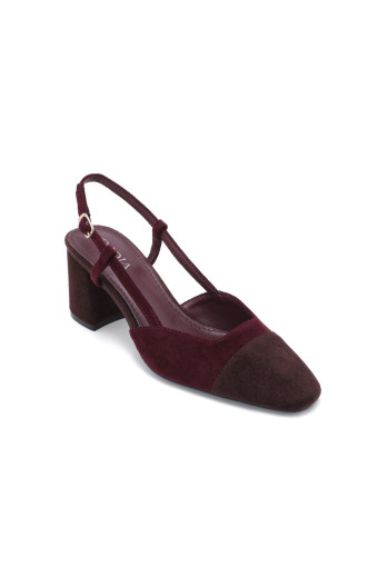 ZAPATO DE TACON MILENA VINO-CAFES
