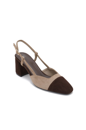 ZAPATO DE TACON MILENA CAFE-BEIGE