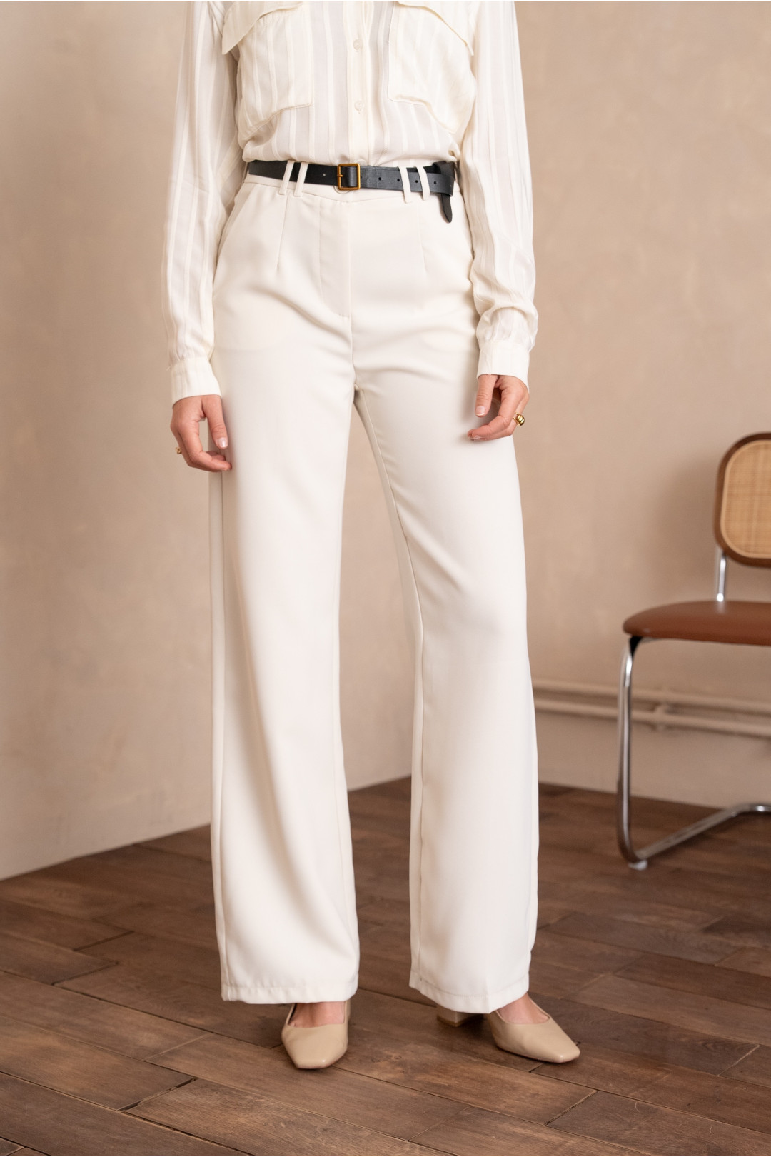 PANTALON ESTELA BLANCO TALLA PLUS