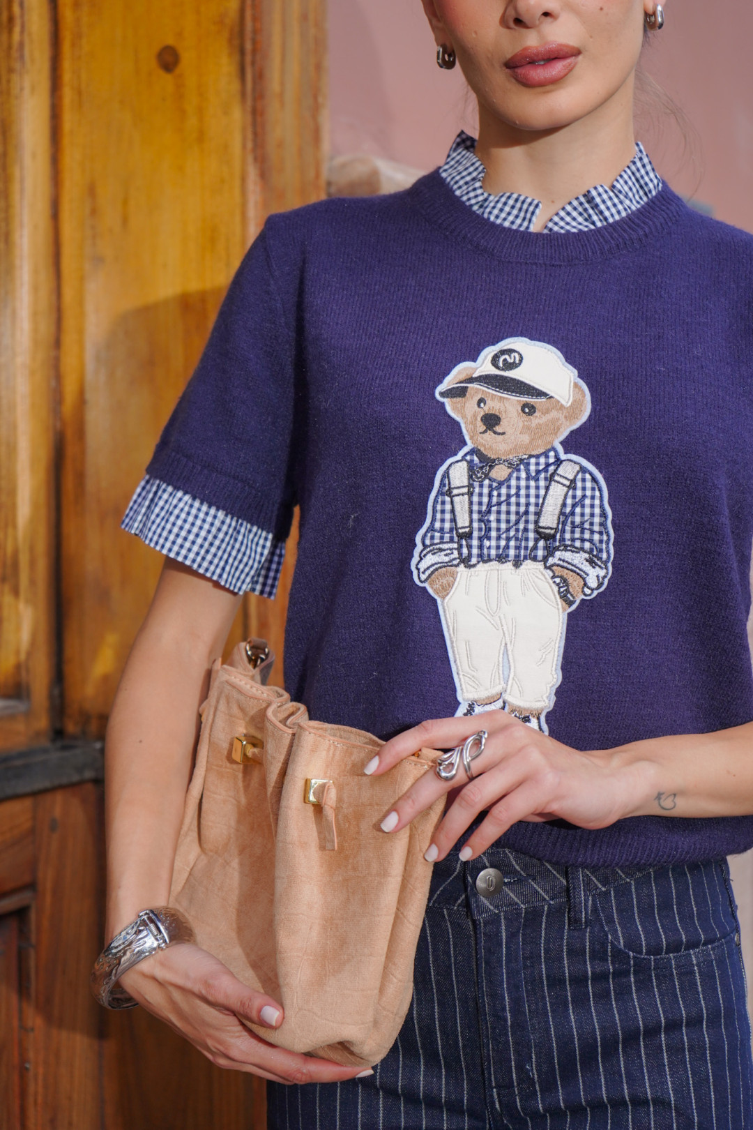 SACO MELISSA MANGA CORTA AZUL