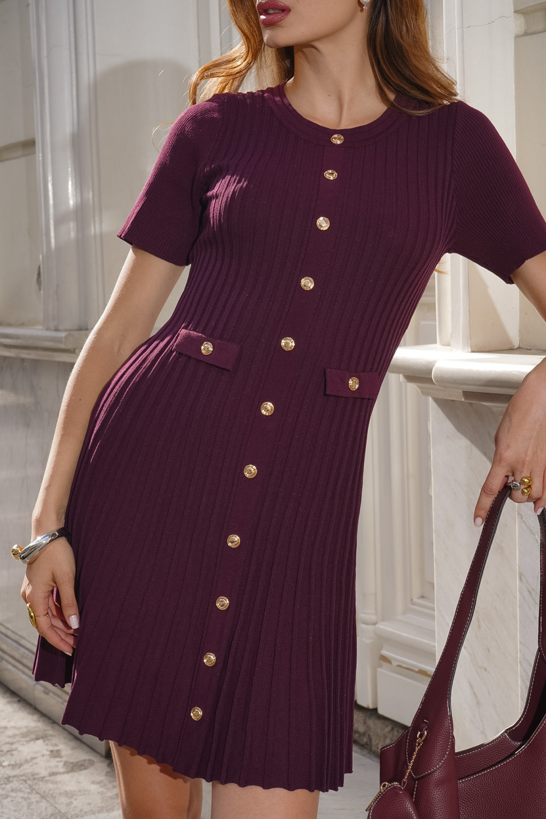 VESTIDO ANA RAQUEL VINO