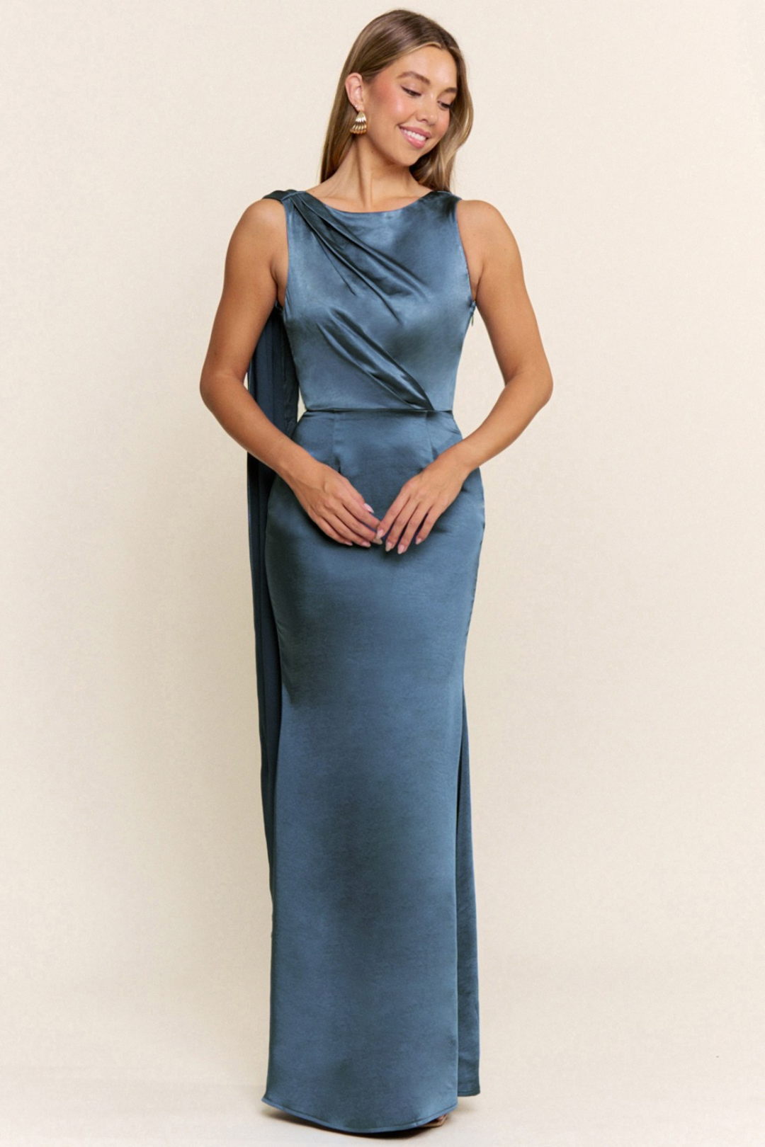 VESTIDO MINA AZUL GRISACEO