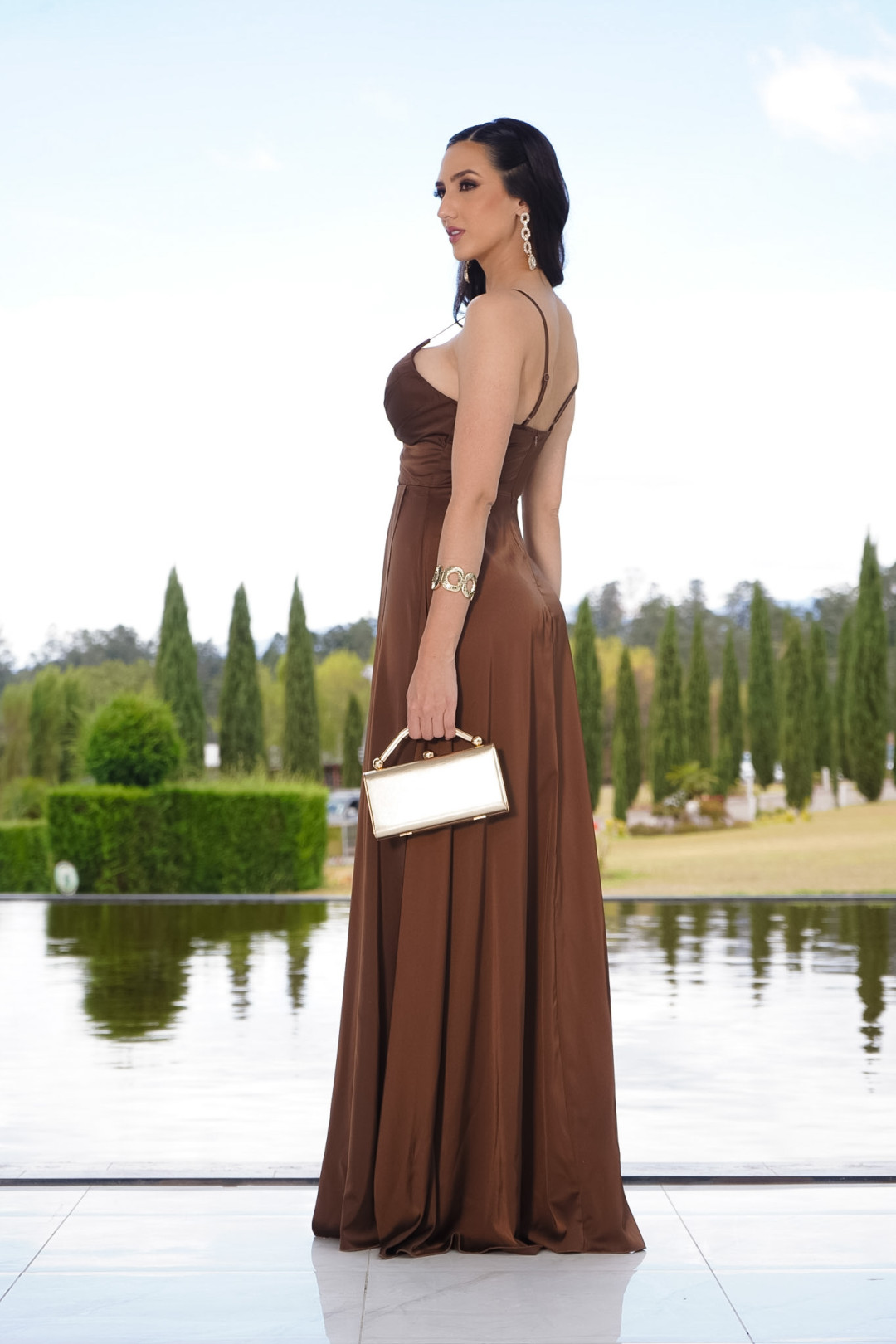 VESTIDO CARMEN ELENA CAFE
