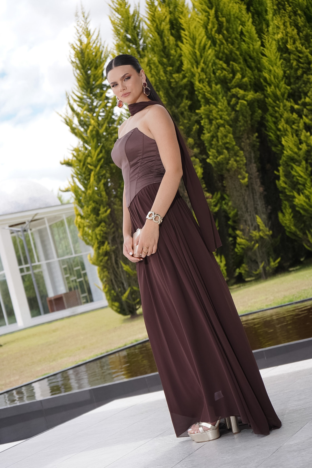 VESTIDO CELINA CAFE
