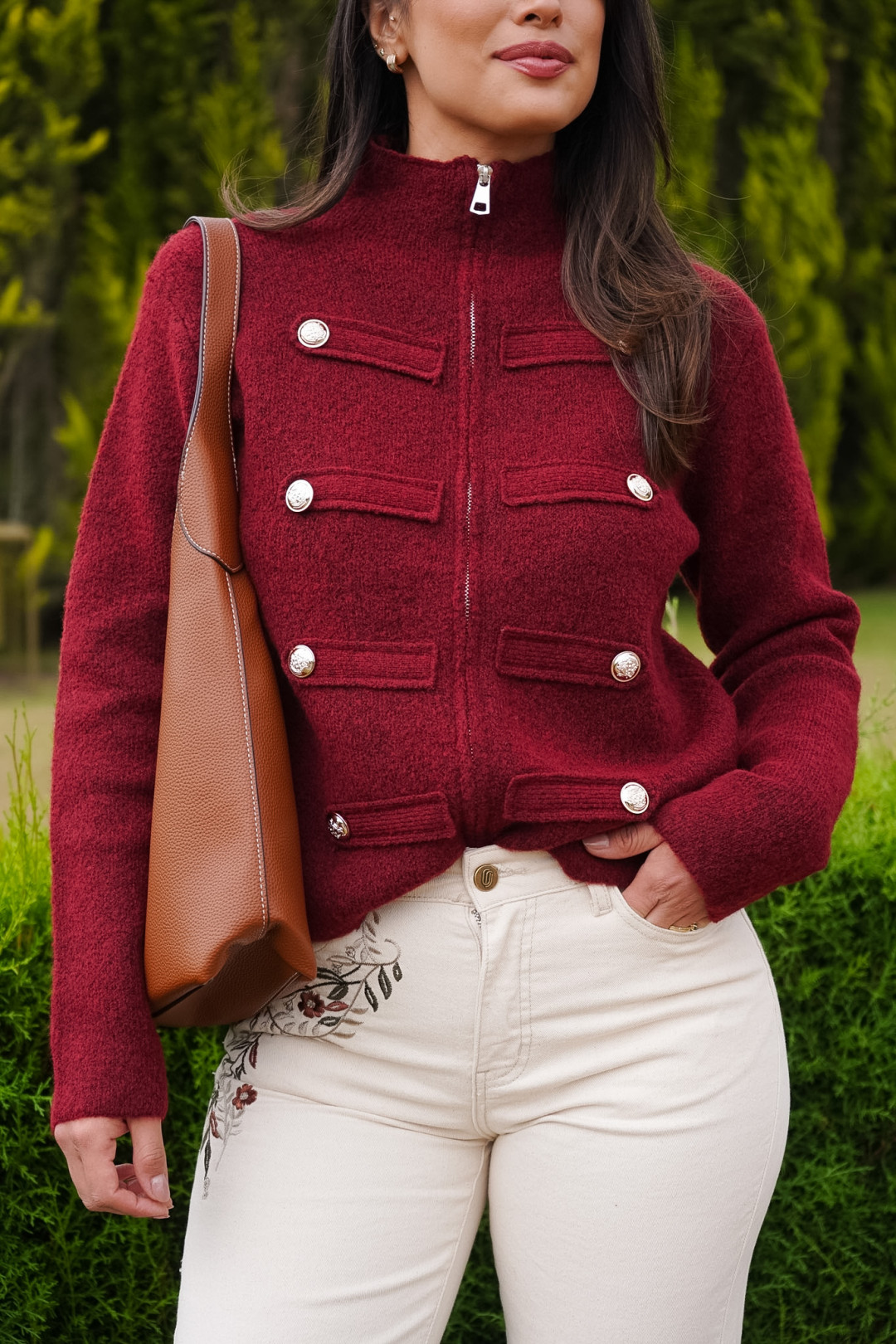 SACO ANA MELISSA ROJO-VINO