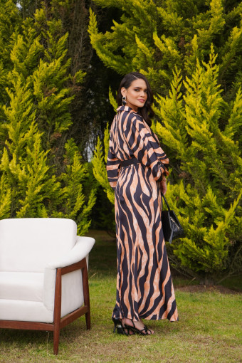 VESTIDO MARIA JULIA NEGRO/NARANJA