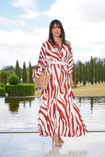 VESTIDO MARIA JULIA ROJO/BLANCO