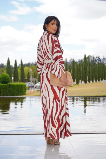 VESTIDO MARIA JULIA ROJO/BLANCO