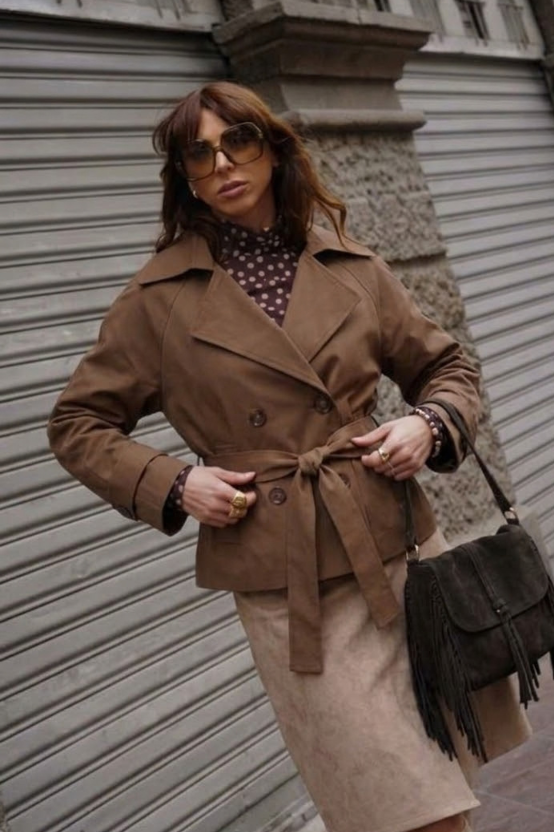 GABARDINA CORTA SARA CAFE